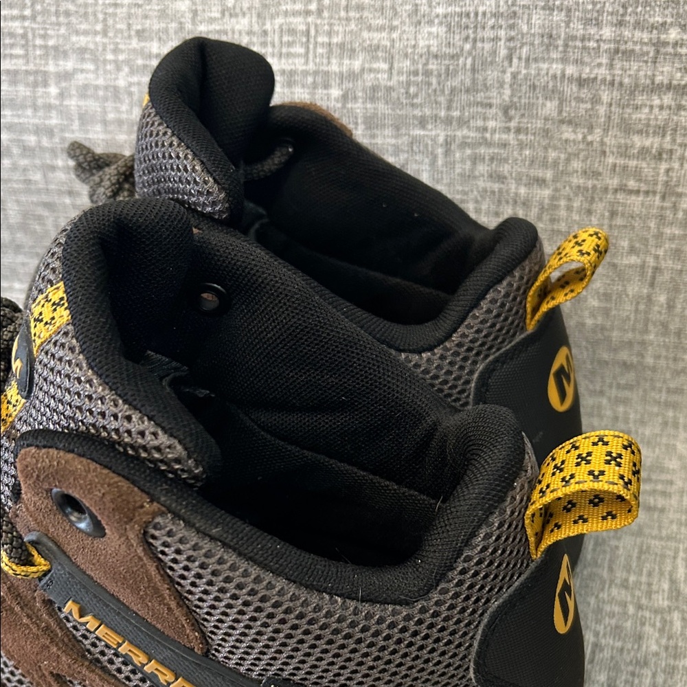 Merrell Men's Brown Hiking Boots with Yellow Accents - Picture 6 of 16